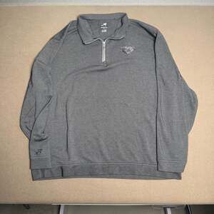 Ahead USA Men's Quarter-Zip Pullover Gray Textured Golf Sport Shirt XX-Large